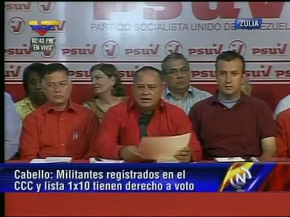 Psuv anuncia elecciones internas "por orden expresa de Chávez" para escoger candidatos municipales