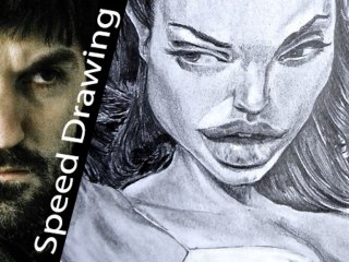 Angelina Jolie CARICATURE! Speed Drawing Italia