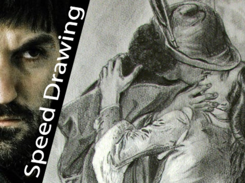 Best kiss! Most romantic moment in the art history! Speed drawing video!