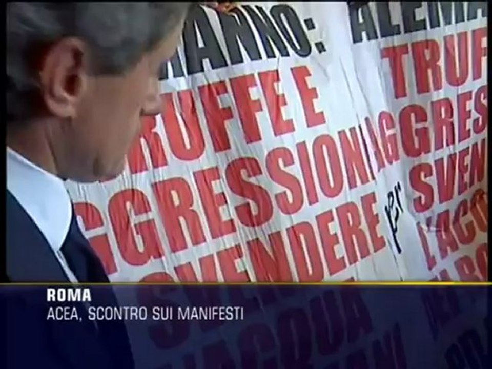Acea, lite sui manifesti