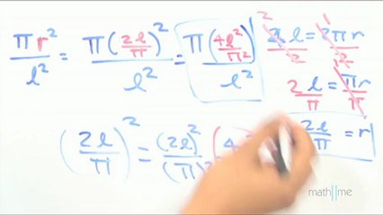 Razón entre el área de un círculo y un cuadrado