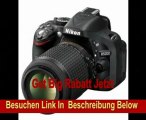 Nikon D5200 SLR-Digitalkamera (24,1 Megapixel, 7,6 cm (3 Zoll) TFT-Display, Full HD, HDMI) Double-Zoom-Kit inkl. AF-S DX 18-55 mm VR und 55-200 mm Objektiv schwarz