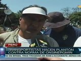 Transportistas protestan contra nueva ley de combustible