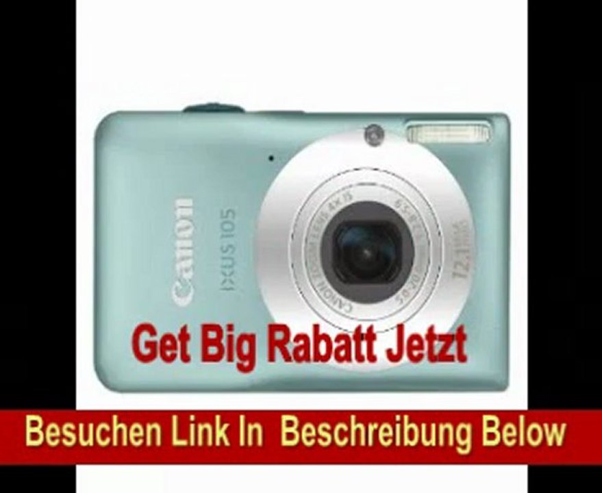 Canon IXUS 105 Digitalkamera (12 Megapixel, 4-fach opt. Zoom, 6.9 cm (2.7 Zoll) Display, bildstabilisiert) aqua