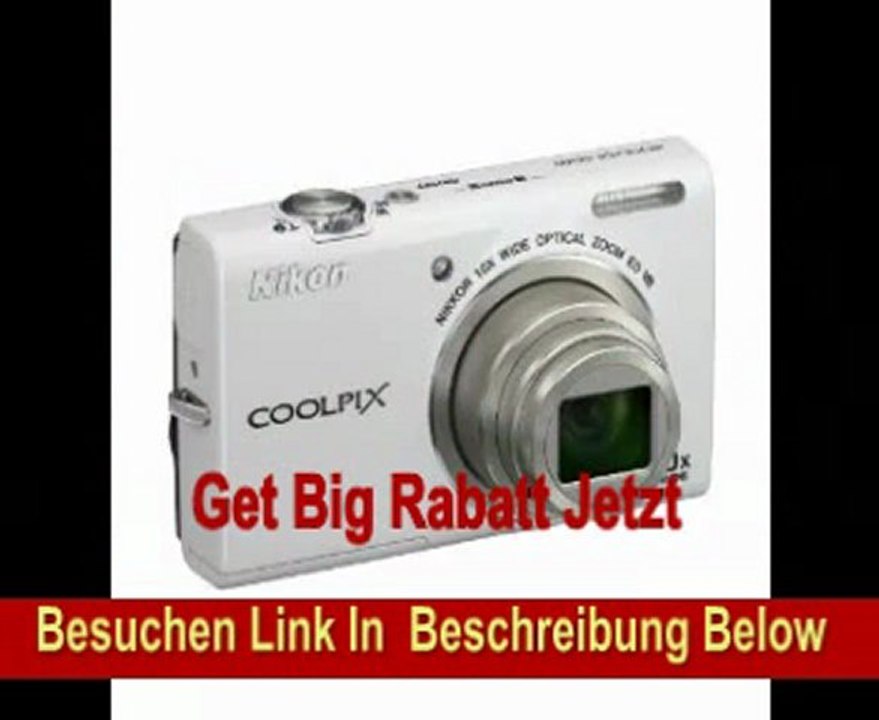 Nikon Coolpix S6200 Digitalkamera (16 Megapixel, 10-fach opt. Zoom, 6,7 cm (2,6 Zoll) Display, HD-Video, bildstabilisiert) weiß