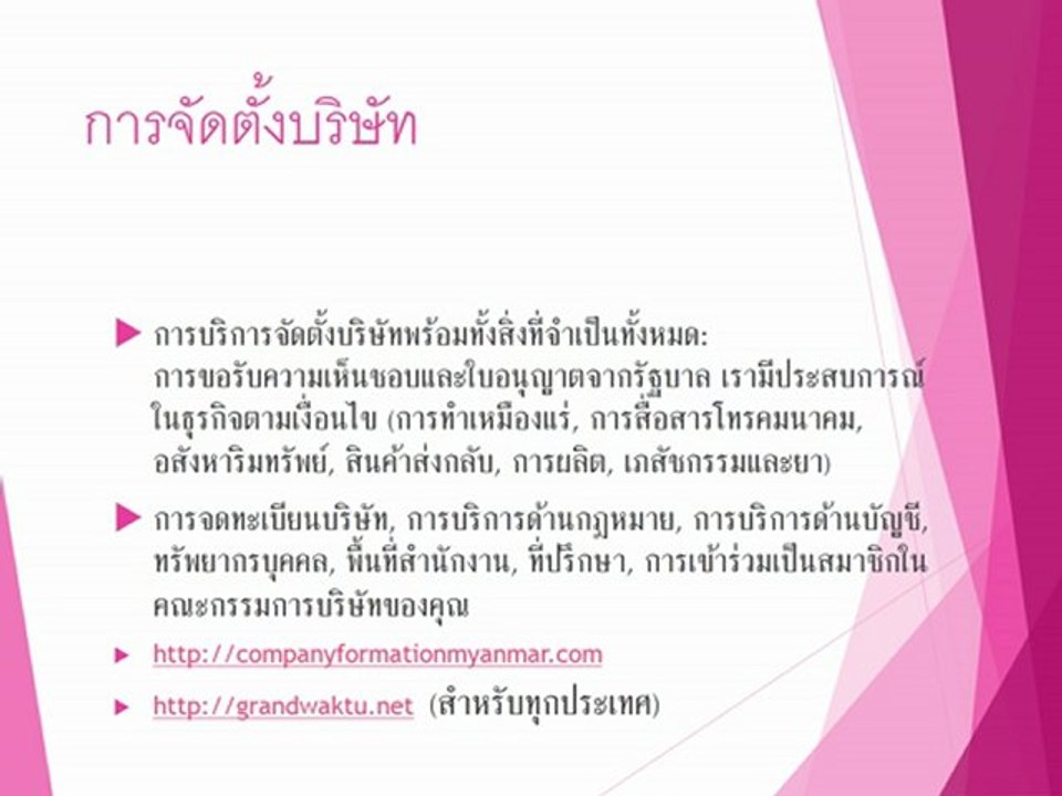 Business in Myanmar (in Thai for Thai companies)