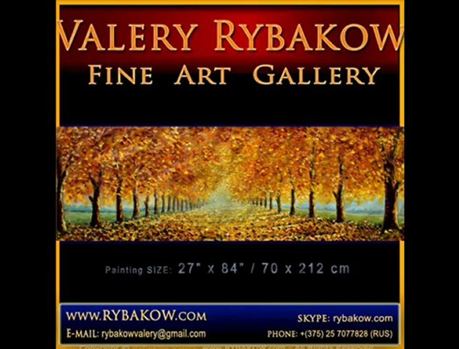 New Winter Landscape Painting by www.Rybakow.com Gallery. Artist Valery Rybakow. Winter on canvas.