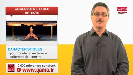 Coulisse de table en bois, pour rallonges centrales, par Qama