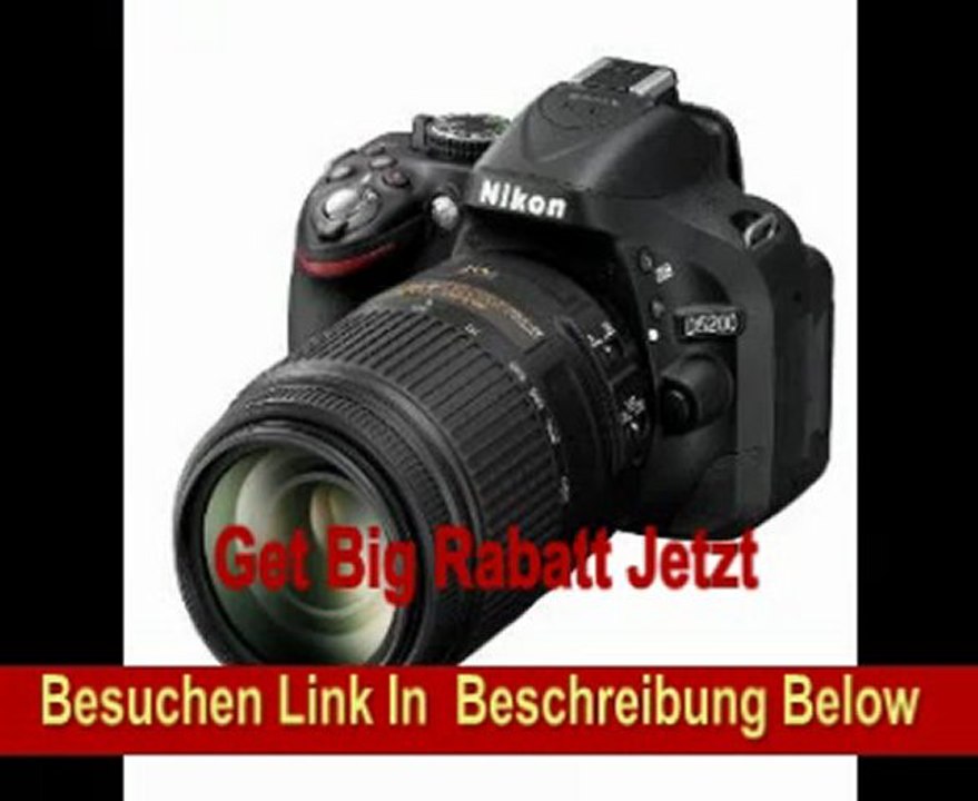 Nikon D5200 SLR-Digitalkamera (24,1 Megapixel, 7,6 cm (3 Zoll) TFT-Display, Full HD, HDMI) Double-Zoom-Kit inkl. AF-S DX 18-55 mm VR und 55-300 mm Objektiv schwarz
