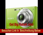 Sony DSC-W320G Digitalkamera (14 Megapixel, 26mm Carl Zeiss Vario Tessar Weitwinkelobjektiv mit 4fach optischem Zoom, 6,9 cm (2,7 Zoll) LC-Display) grün