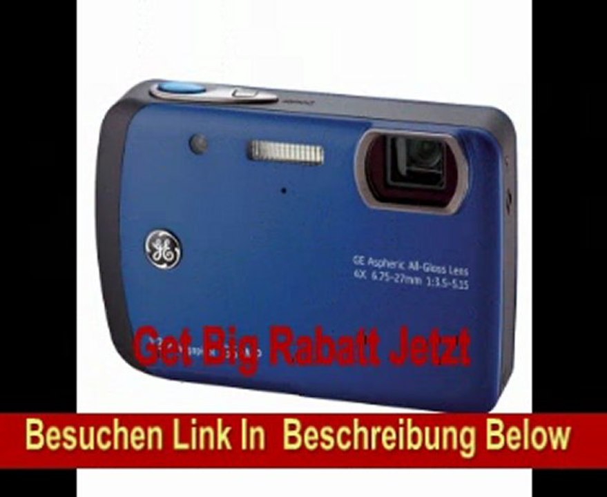 GE General Electric G5WP Digitalkamera (12 Megapixel, 4-fach opt. Zoom, 6,9 cm Display (2,7-Zoll), Auto-Panorama, Wasserdicht bis 5 Meter) blau