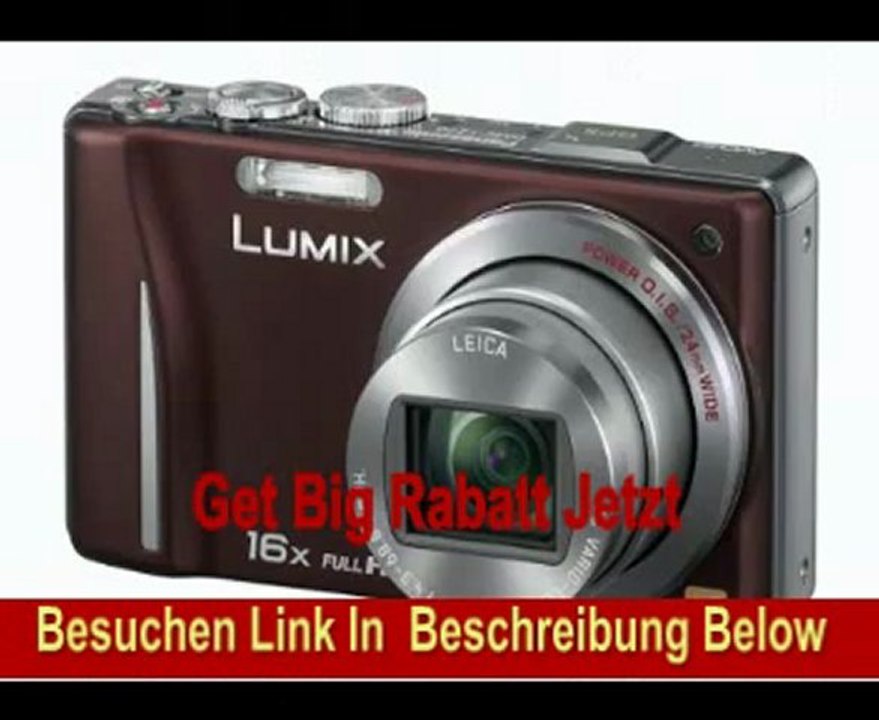 Panasonic Lumix DMC-TZ20EG-T Digitalkamera (14 Megapixel, 16-fach opt. Zoom, 7,5 cm (3 Zoll) Display, bildstabilisiert) braun