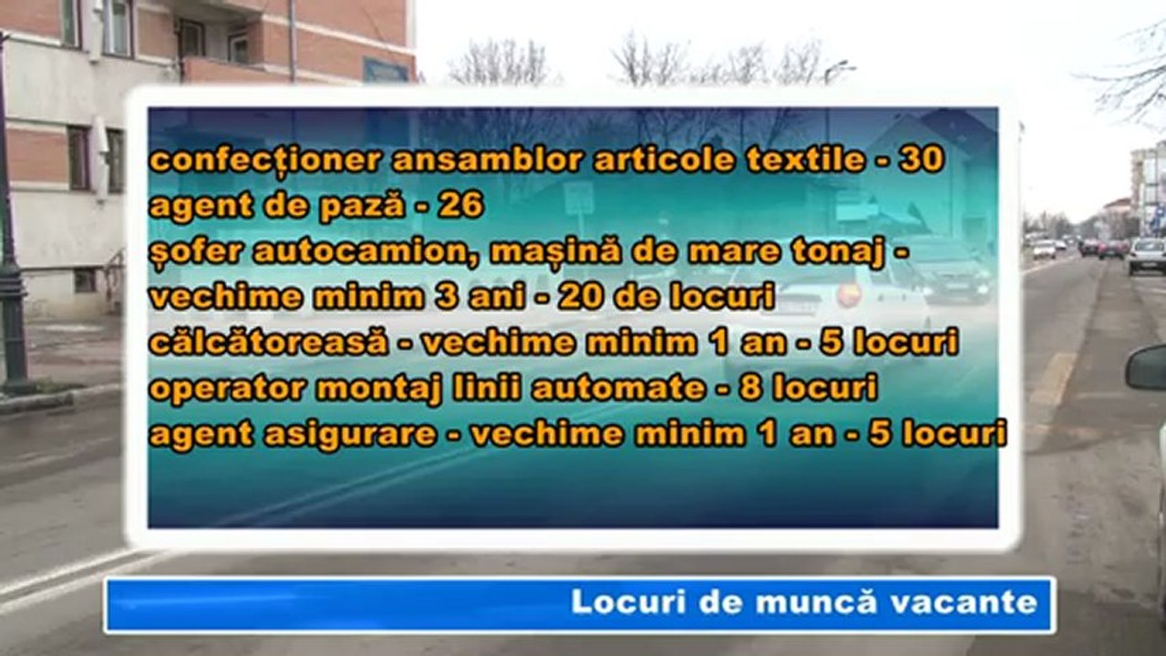 LOCURI DE MUNCA VACANTE