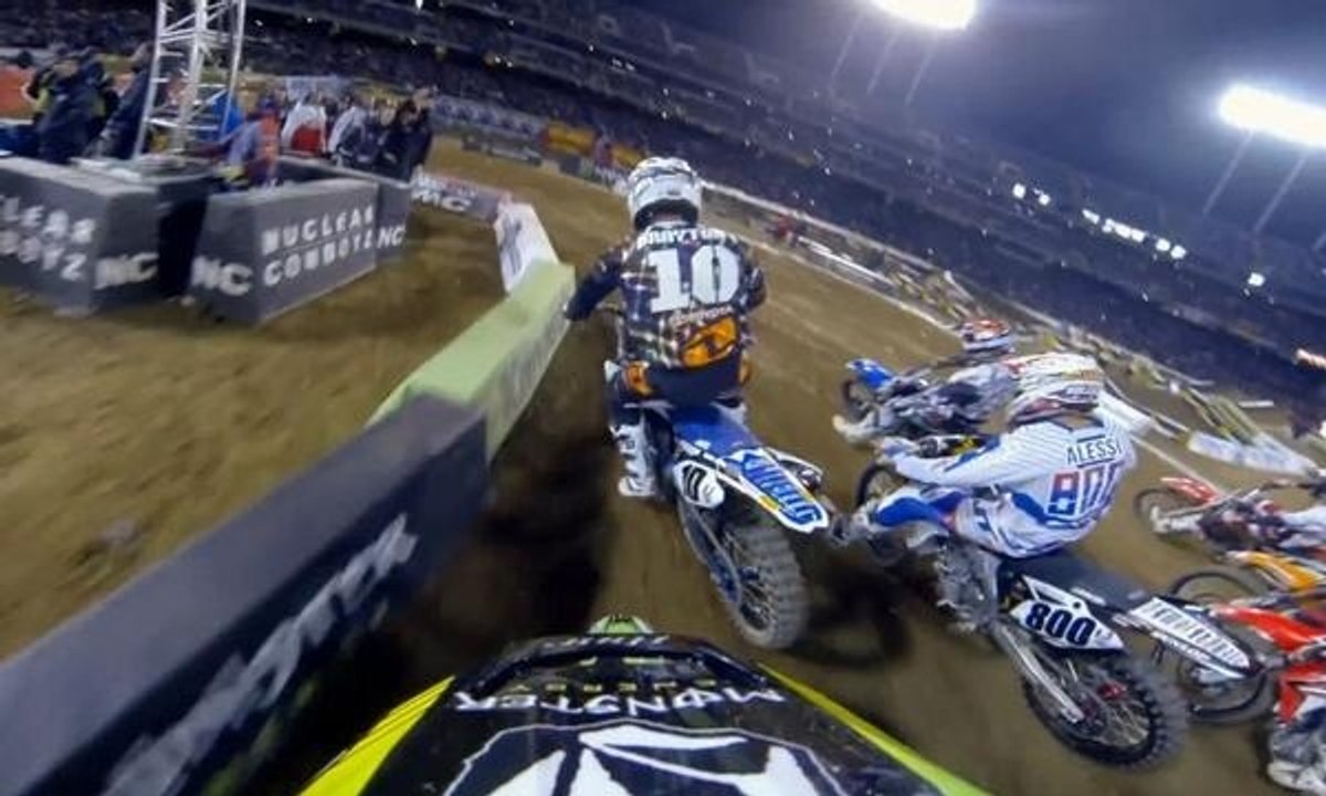 Supercross Oakland Victory GoPro POV Video - Ryan Villopoto & Davi Millsaps - Monster Energy
