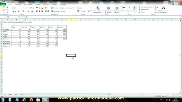Tuto Excel 2010 - Mise en forme - Extrait