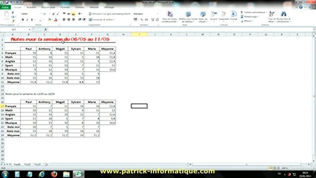 Tuto Excel 2010 - Reproduire une mise en forme - Extrait