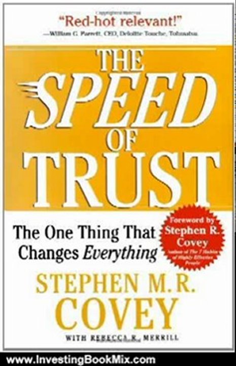 Investing Book Review: The SPEED of Trust by Stephen M.R. Covey