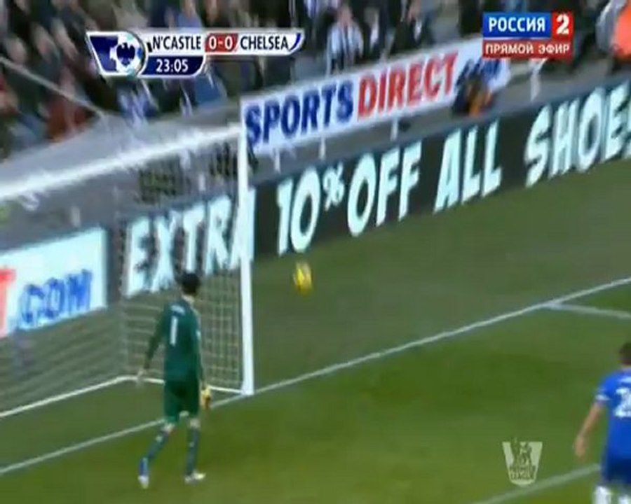 Футбол. Чемпионат Англии. 25 тур. Ньюкасл-Челси. 1 тайм (02.02.2013)