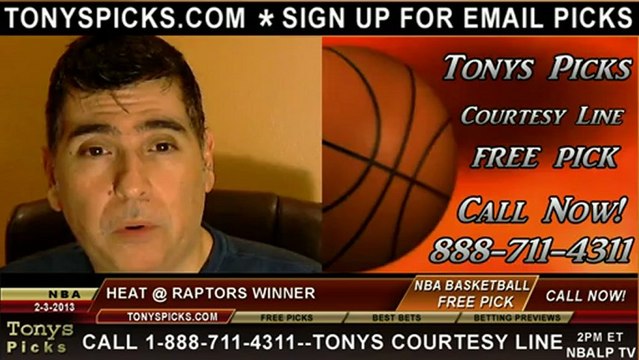Toronto Raptors versus Miami Heat Pick Prediction NBA Pro Basketball Odds Preview 2-3-2013