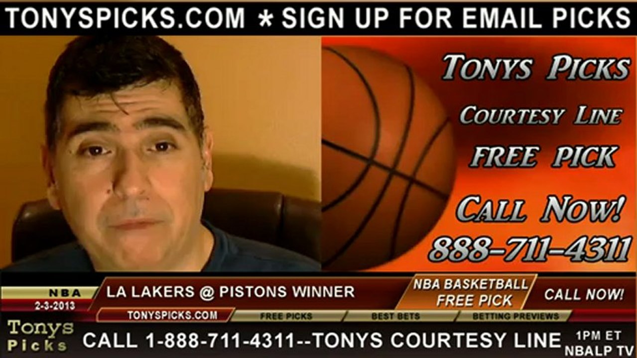 Detroit Pistons versus LA Lakers Pick Prediction NBA Pro Basketball Odds Preview 2-3-2013