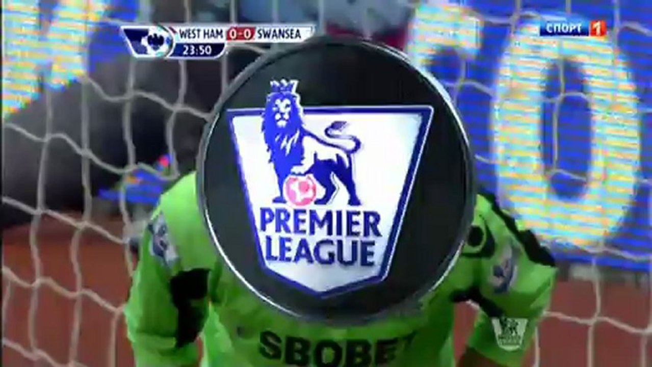 Футбол. Чемпионат Англии. 25 тур. Вест Хэм-Суонси. 1 тайм (02.02.2013)