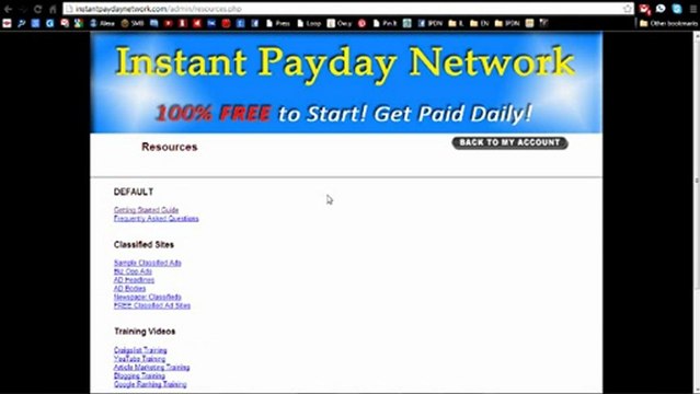 Instant Payday Network Training -Understanding Your Back Office