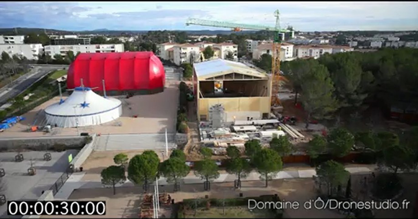 Image aérienne basse altitude par drone du Domaine d'Ô, Montpellier.