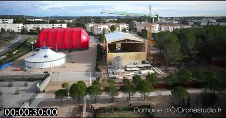 Image aérienne basse altitude par drone du Domaine d'Ô, Montpellier.