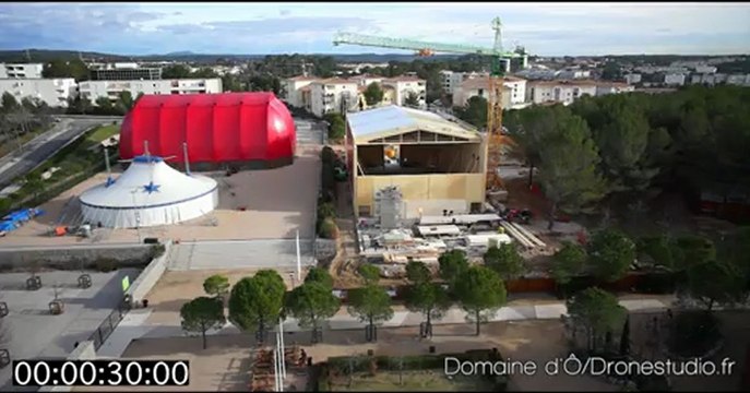 Image aérienne basse altitude par drone du Domaine d'Ô, Montpellier.