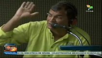 Correa en campaña, optimista por resultados de encuestas