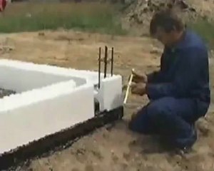 Stage 1. Footing. Erection of the first run of heat blocks.