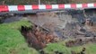 Une route s'effondre à Sanvignes-les-Mines en Saône-et-Loire (02/02/13)