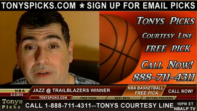 Portland Trailblazers versus Utah Jazz Pick Prediction NBA Pro Basketball Odds Preview 2-2-2013