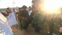 Israeli soldiers break up Palestinian camp sit in