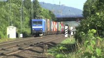 Züge Sinzig-Bad Breisig, Alpha Trains 145, Rhenus Logistics Mak, 185, ICE, 5x 101, 2x 146, 4x 460