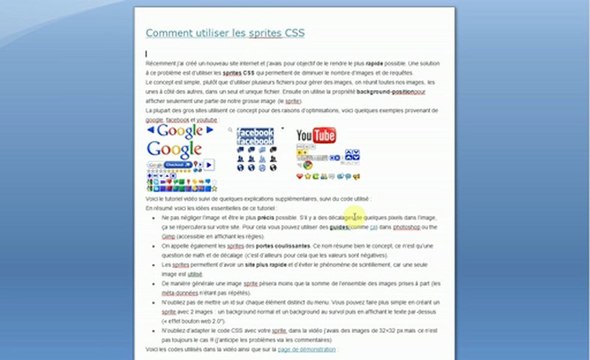creation site paris pour accelerer votre site internet utiliser les sprites CSS, webdesign-x.fr