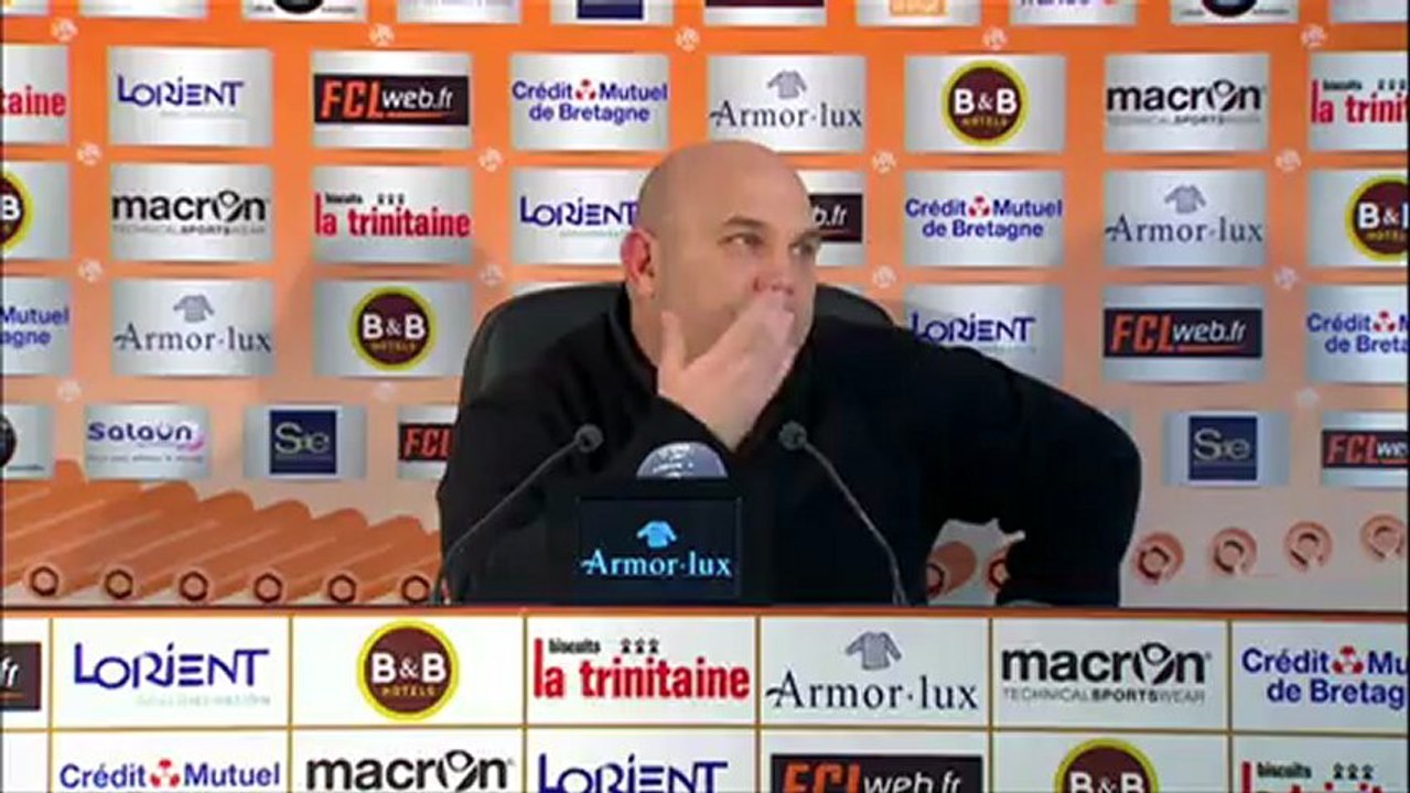 Conférence de presse FC Lorient - Stade Rennais FC : Christian  GOURCUFF (FCL) - Frédéric  ANTONETTI (SRFC) - saison 2012/2013
