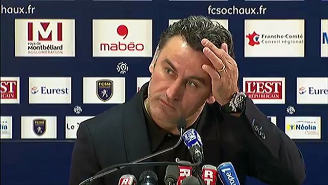 Conférence de presse FC Sochaux-Montbéliard - AS Saint-Etienne : Eric HELY (FCSM) - Christophe GALTIER (ASSE) - saison 2012/2013