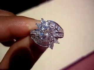 Real Brilliance Diamond Simulated Flower Ring