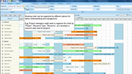 Resource Management Software Feature - Booking Chart 3.5.8