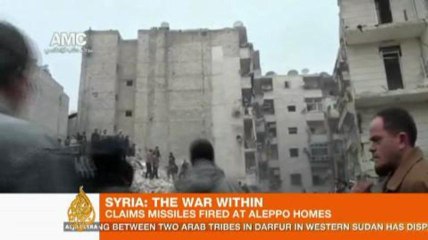 Alleged government air strike hits Aleppo