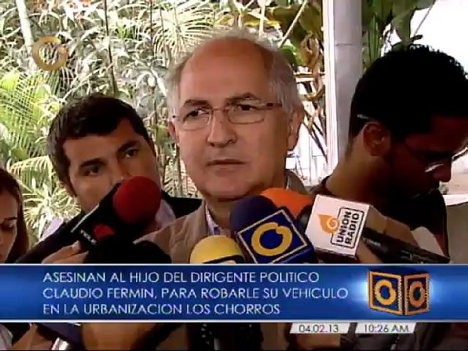 Antonio Ledezma lamentó el asesinato del hijo de Claudio Fermín