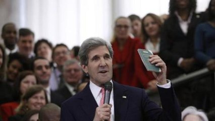 John Kerry starts work as secretary of state