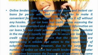 Instant Car Loans For People With Bad Credit