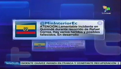 Informan sobre incidente en acto de campaña de Correa