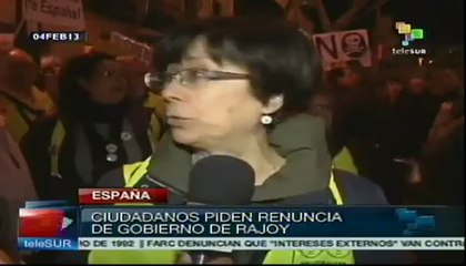 Indignados españoles continúan exigiendo salida de Rajoy