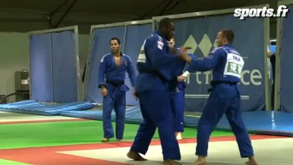 Teddy Riner à l'entraînement avant le Tournoi de Paris