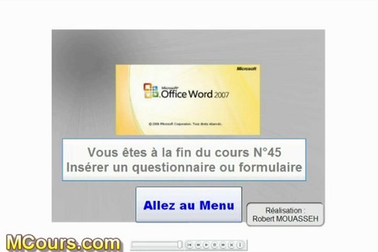 Tutoriel WORD 2007: Cours N°45 Comment Créer un questionnaire ou un formulaire simple