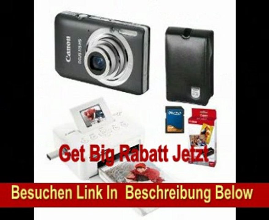 IXUS 115 + Selphy CP-800 + 4GB SDHC + DCC-60 (Schwarz, 12MP, Optischer Zoom 4x, 7.6cm LCD)
