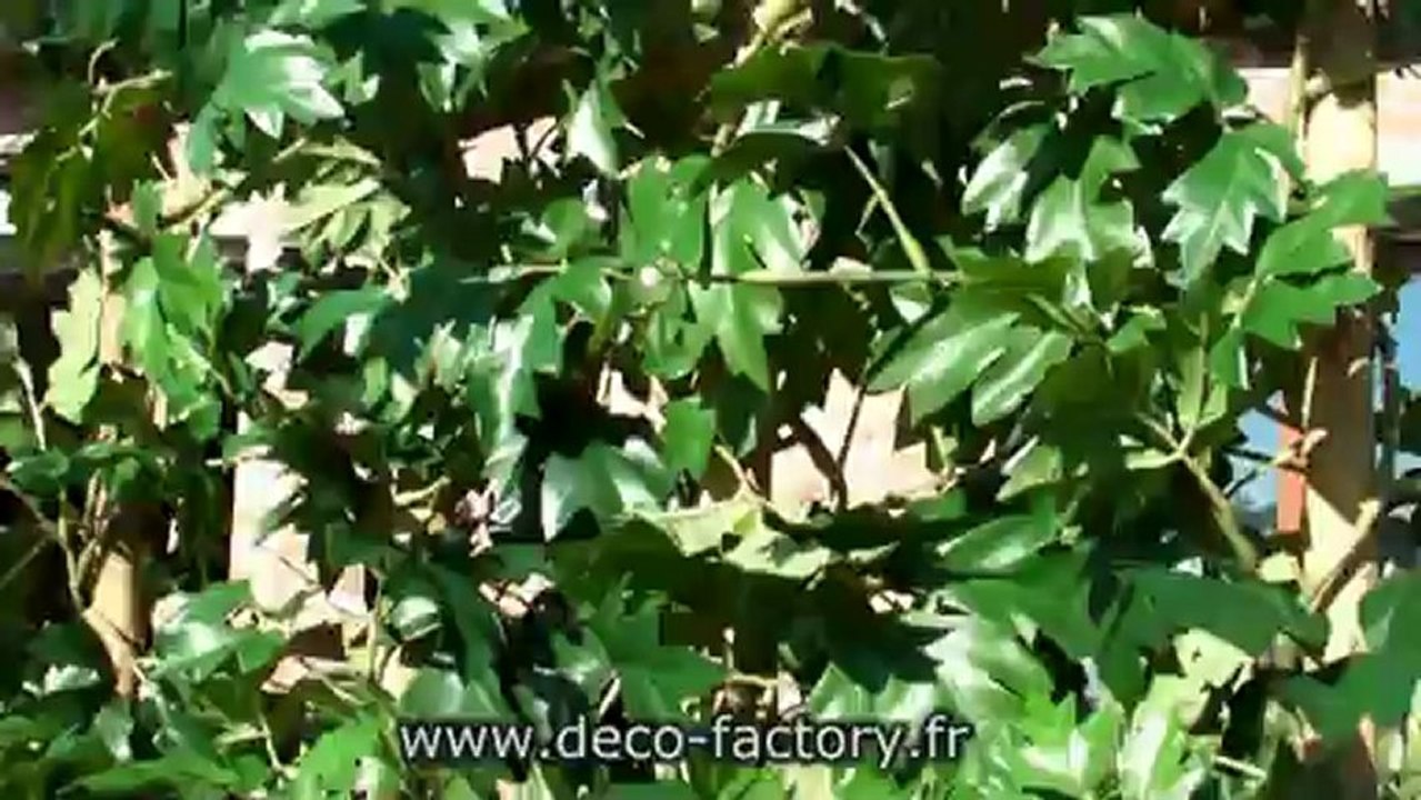 FEUILLAGE ARTIFICIEL DE CISSUS SUR CLAUSTRA POUR BALCON DECO FACTORY